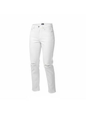 GAP Denim True Skinny White Distressed Jeans Women's Size 26 Raw Hem Ripped